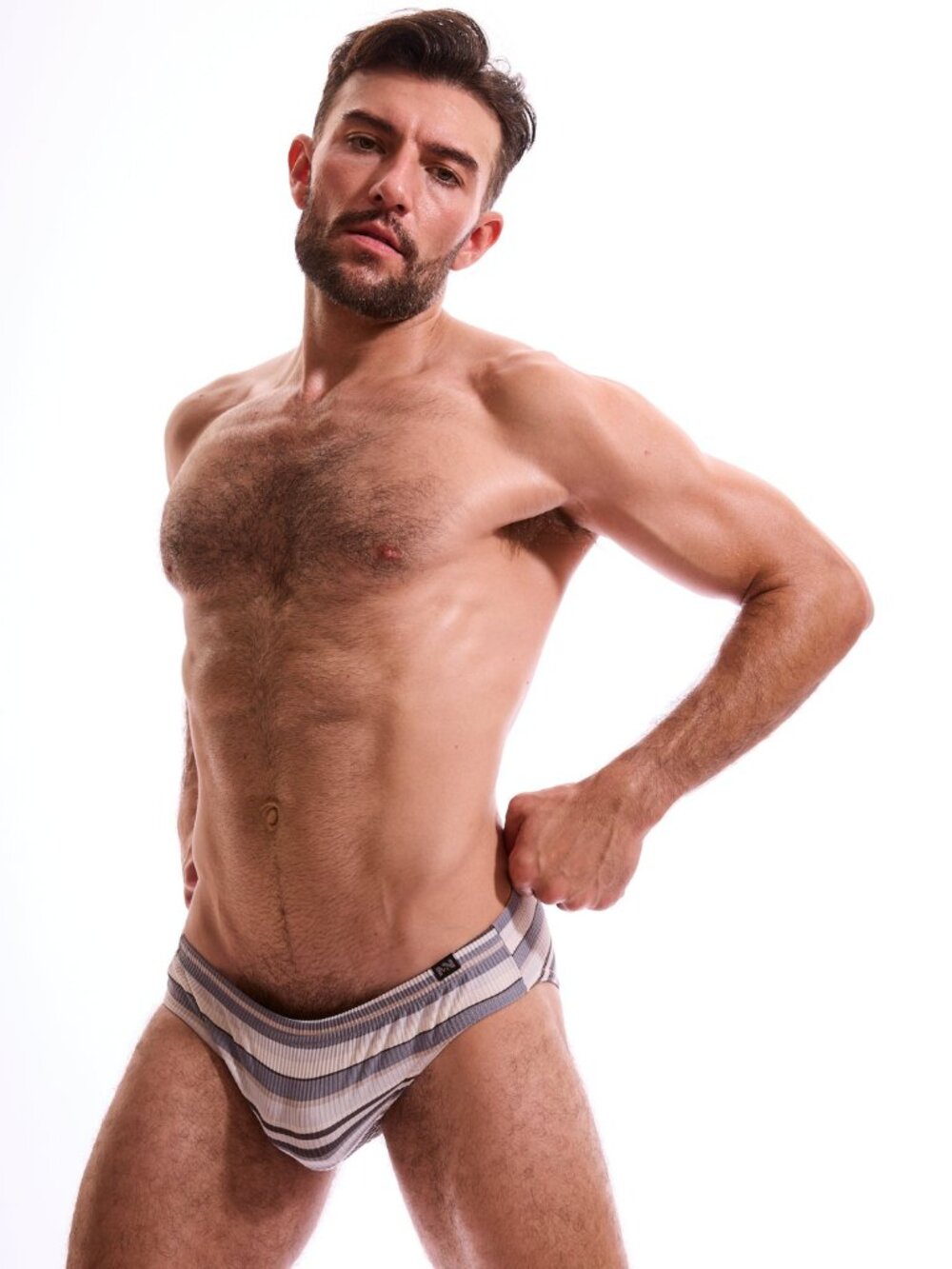 NWT N2N Bodywear Retro Stripe Brief Size L